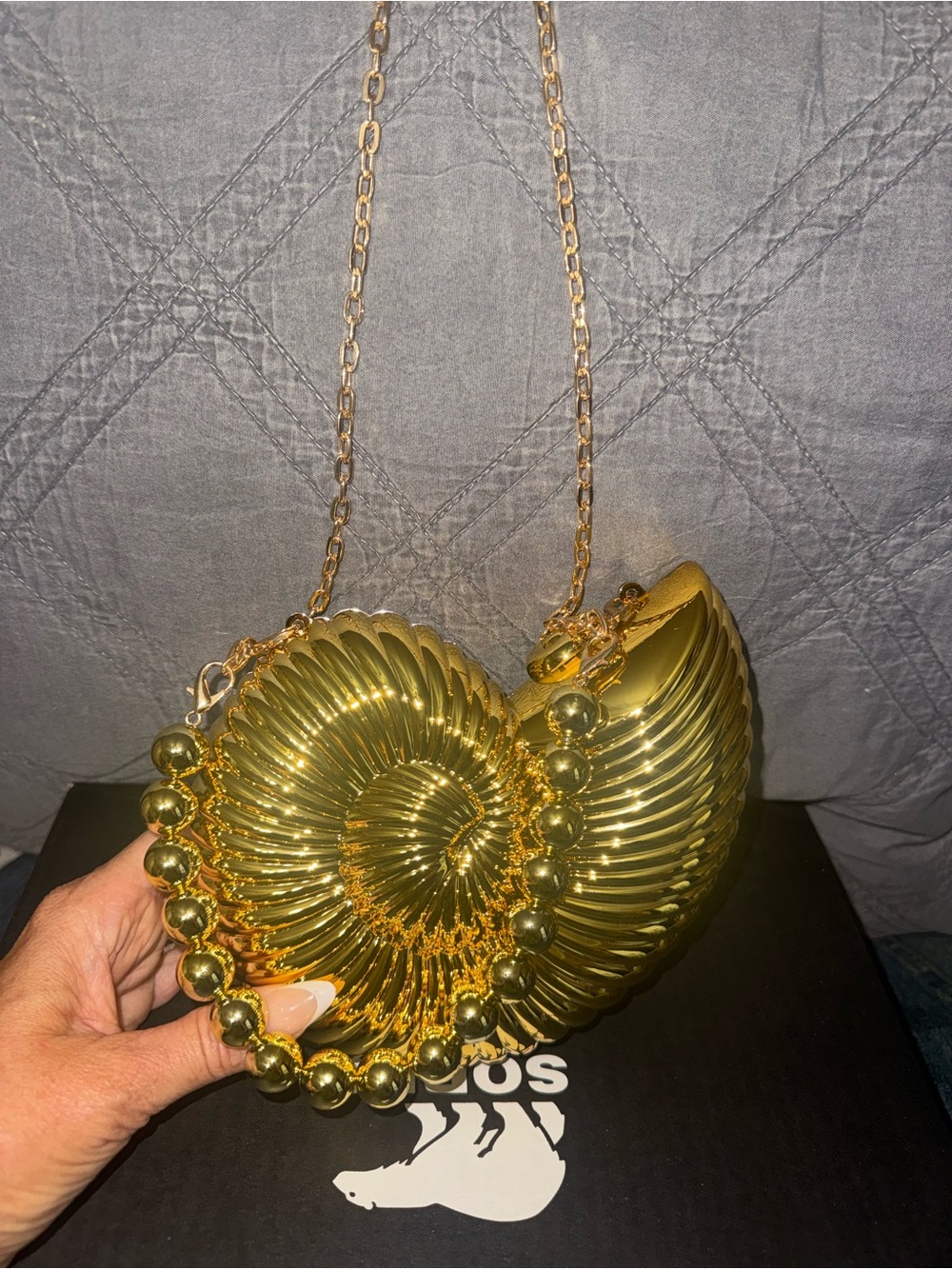 Gold Spiral Shell Mini Shoulder Bag - Women Bags